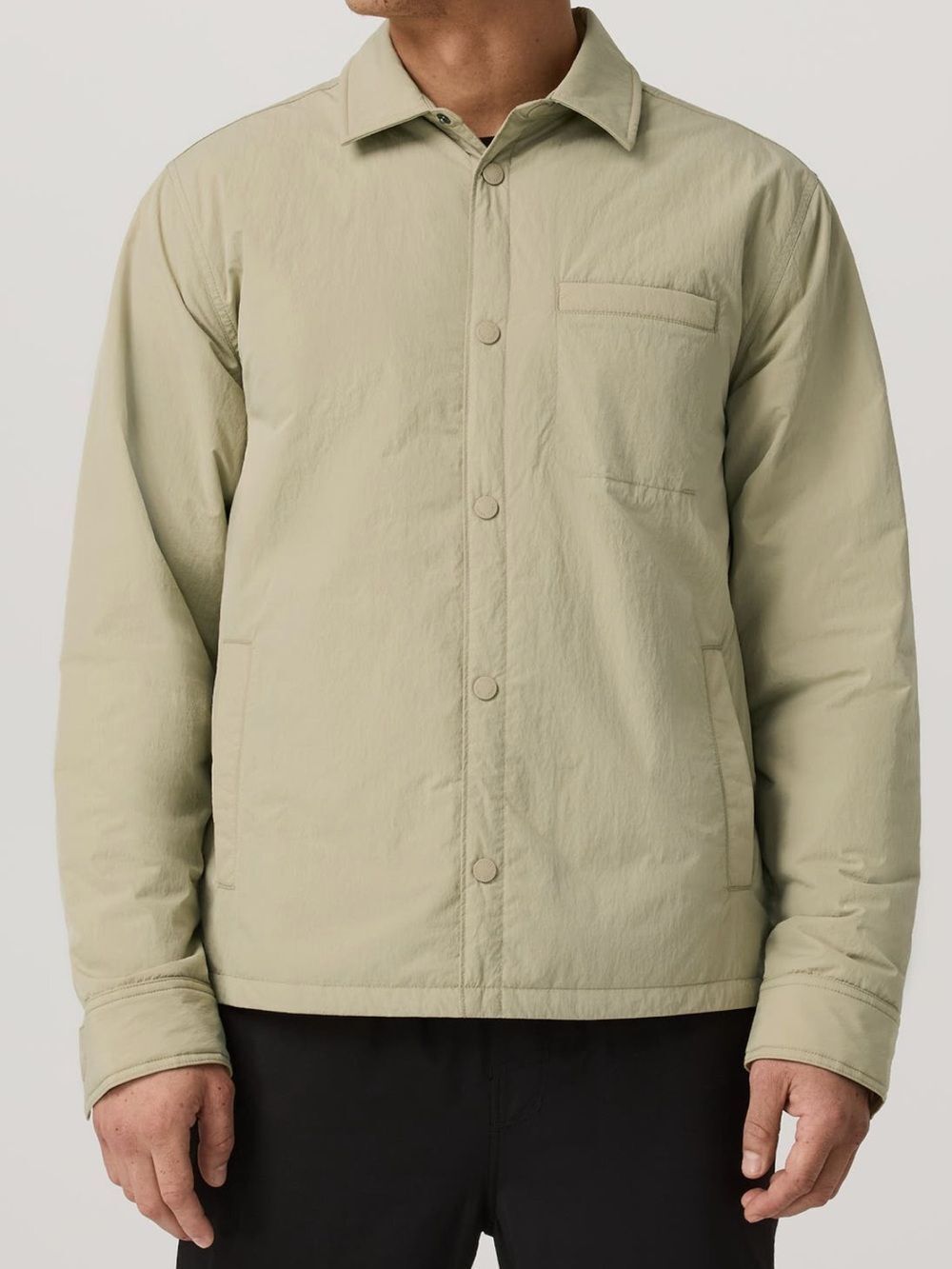 Vuori Nomad Insulated Shirt Jacket in Celery Seed $188